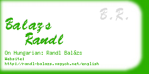 balazs randl business card